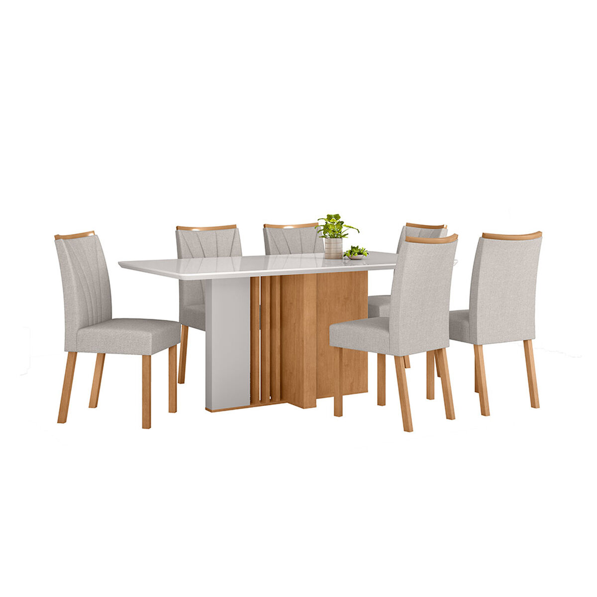Juego de Comedor Di Poretti Design Astrid 6 Sillas Gris