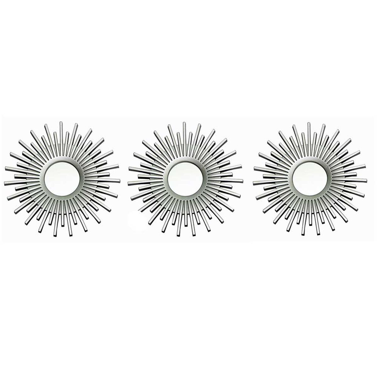 Set 3 Espejos Plástico Vgo para Colgar Circular 25 cm Plateado