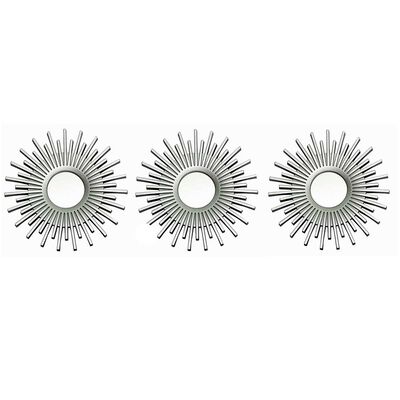 Set 3 Espejos Plástico Vgo para Colgar Circular 25 cm Plateado
