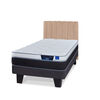 Cama Europea Flex 1,5 Plazas Nexus Box + Respaldo Tubular Beige