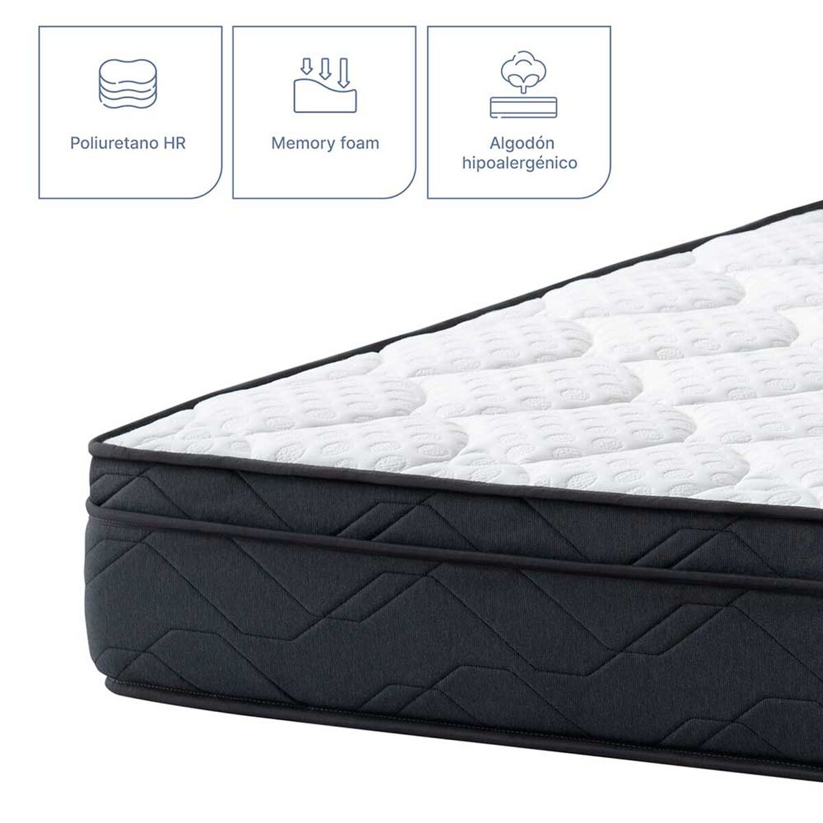 Cama Europea Drimkip 1,5 Plazas Eurotop + Respaldo