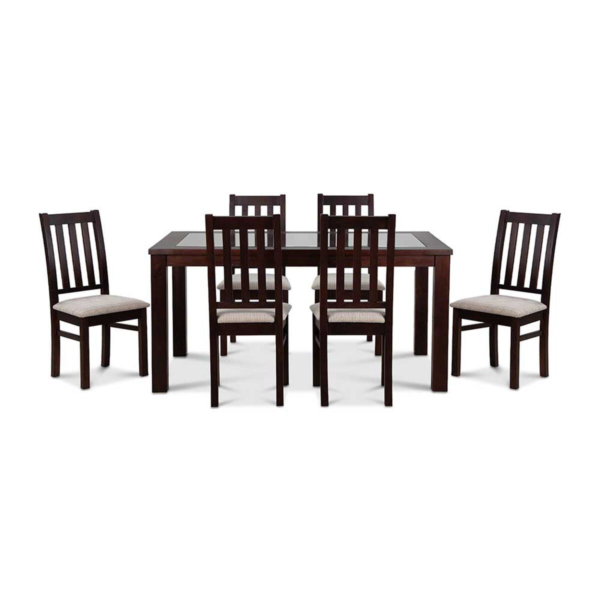 Juego de Comedor CIC &Ntilde;uble 6 Sillas Chocolate Beige