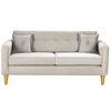 Juego de Living Bodevir New Retro Felpa 01 Sofá 3 Cuerpos + Dos Pouf 1 Cuerpo Gris 