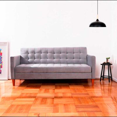 Futón Latam Home Genova Velvet 3 Cuerpos Gris
