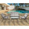 Juego de Living para Terraza Casanova Murano Sofá 2 Cuerpos + Dos Sillones 1 Cuerpo + Mesa de Centro Gris