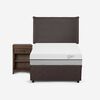 Cama Nido Rosen 1,5 Plazas Pratta + Respaldo + Velador Maurice Chocolate