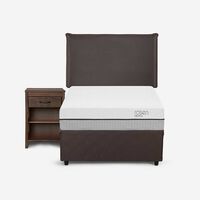 Cama Nido Rosen 1,5 Plazas Pratta + Respaldo + Velador Maurice Chocolate