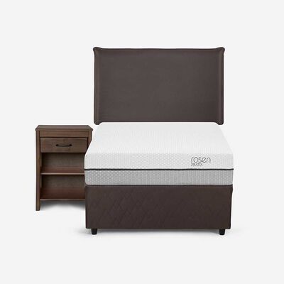 Imagen 1 del producto Cama Nido Rosen 1,5 Plazas Pratta + Respaldo + Velador Maurice Chocolate