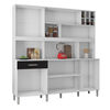 Mueble de Cocina Luna Blanco-Negro 7 Puertas 1 Cajón