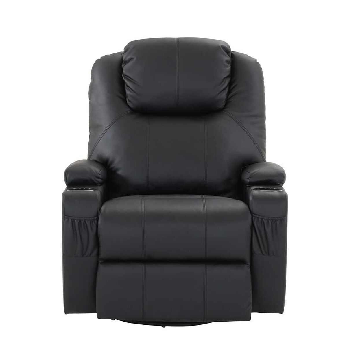 Bergere Multifunción Mecedora Giratorio con Masaje Zoy Home Lhasa PU Negro