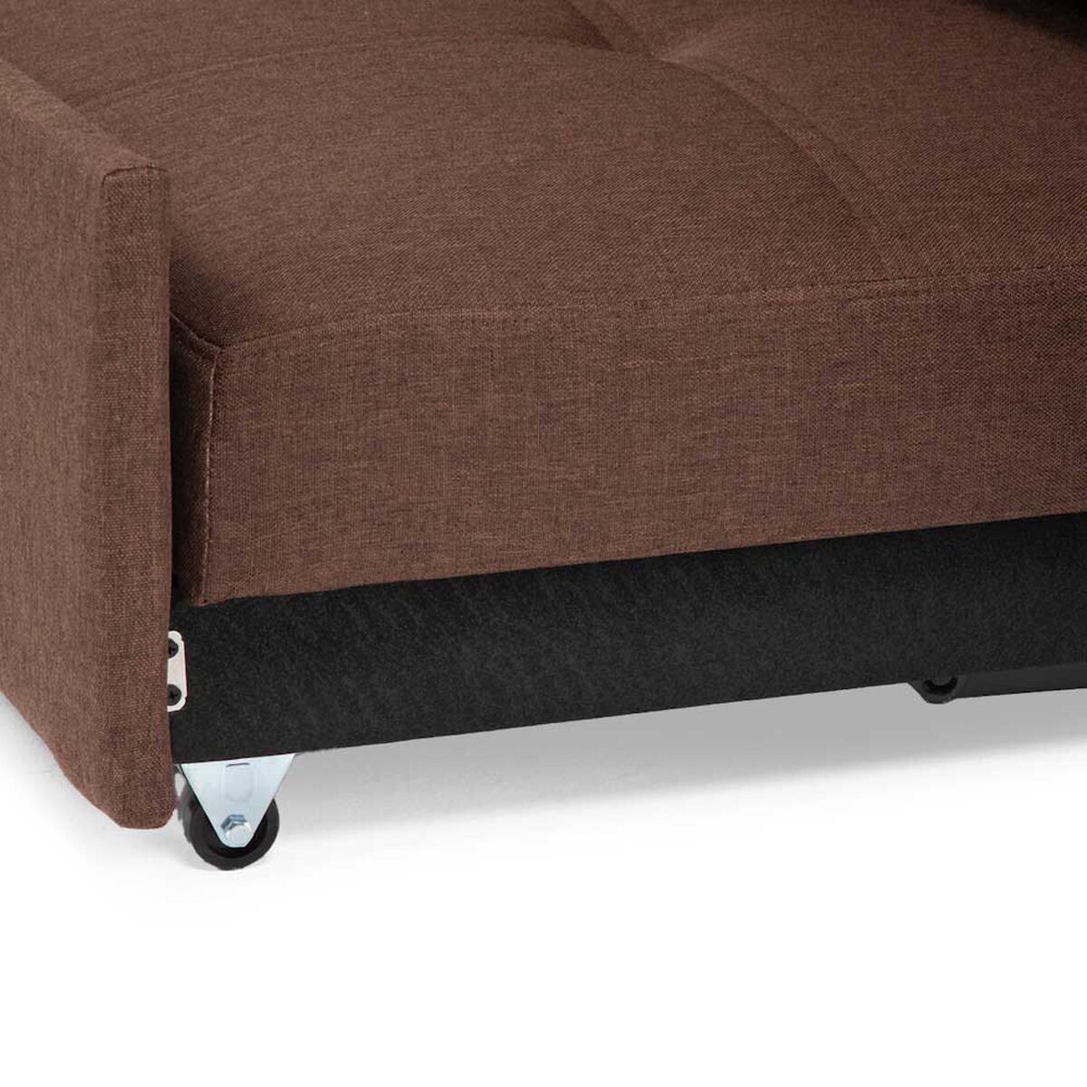 Seccional Cama Daniels Moderno 3 Cuerpos Caf&eacute; New Sidney