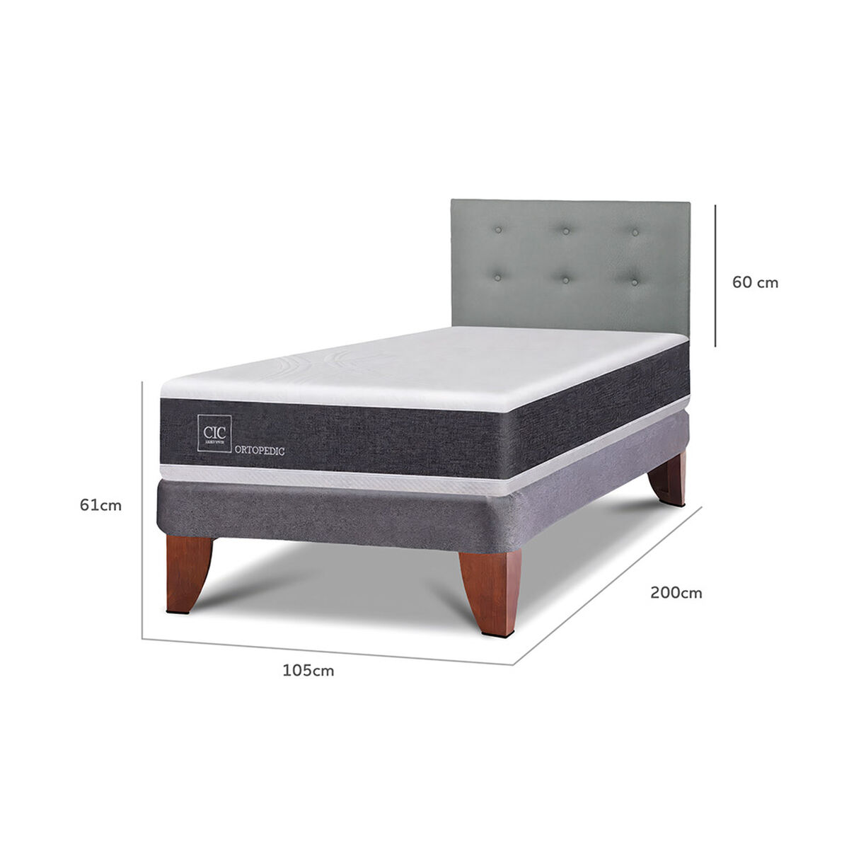 Cama Europea CIC 1,5 Plaza Ortopedic