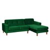 Sofá Seccional Derecho Latam Home Salermo Tela Velvet 3 Cuerpos Verde