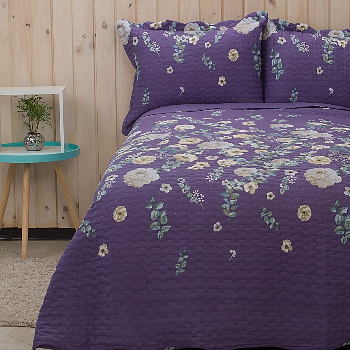 Cubrecama Estampado Lisa 1,5 Plazas