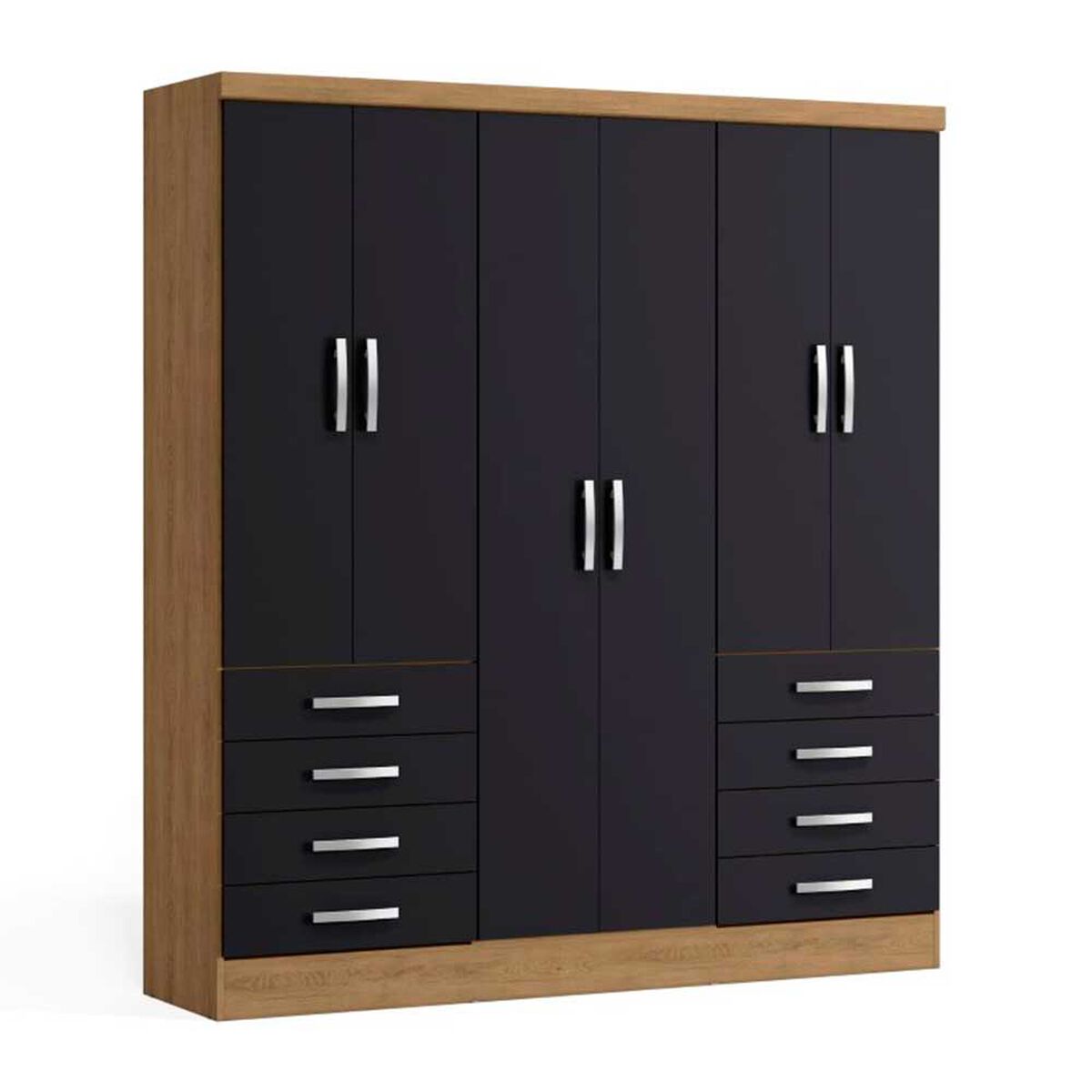 Closet Yardas Agustina 6 Puertas 8 Cajones Freij&oacute; Negro