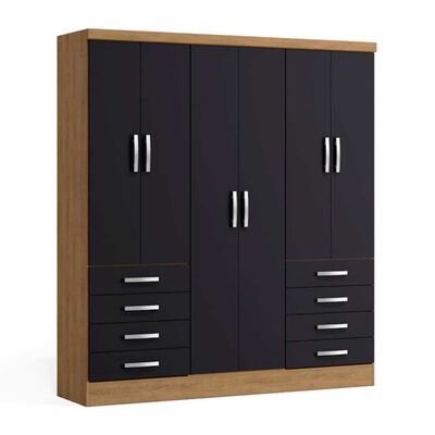 Closet Yardas Agustina 6 Puertas 8 Cajones Freij&oacute; Negro
