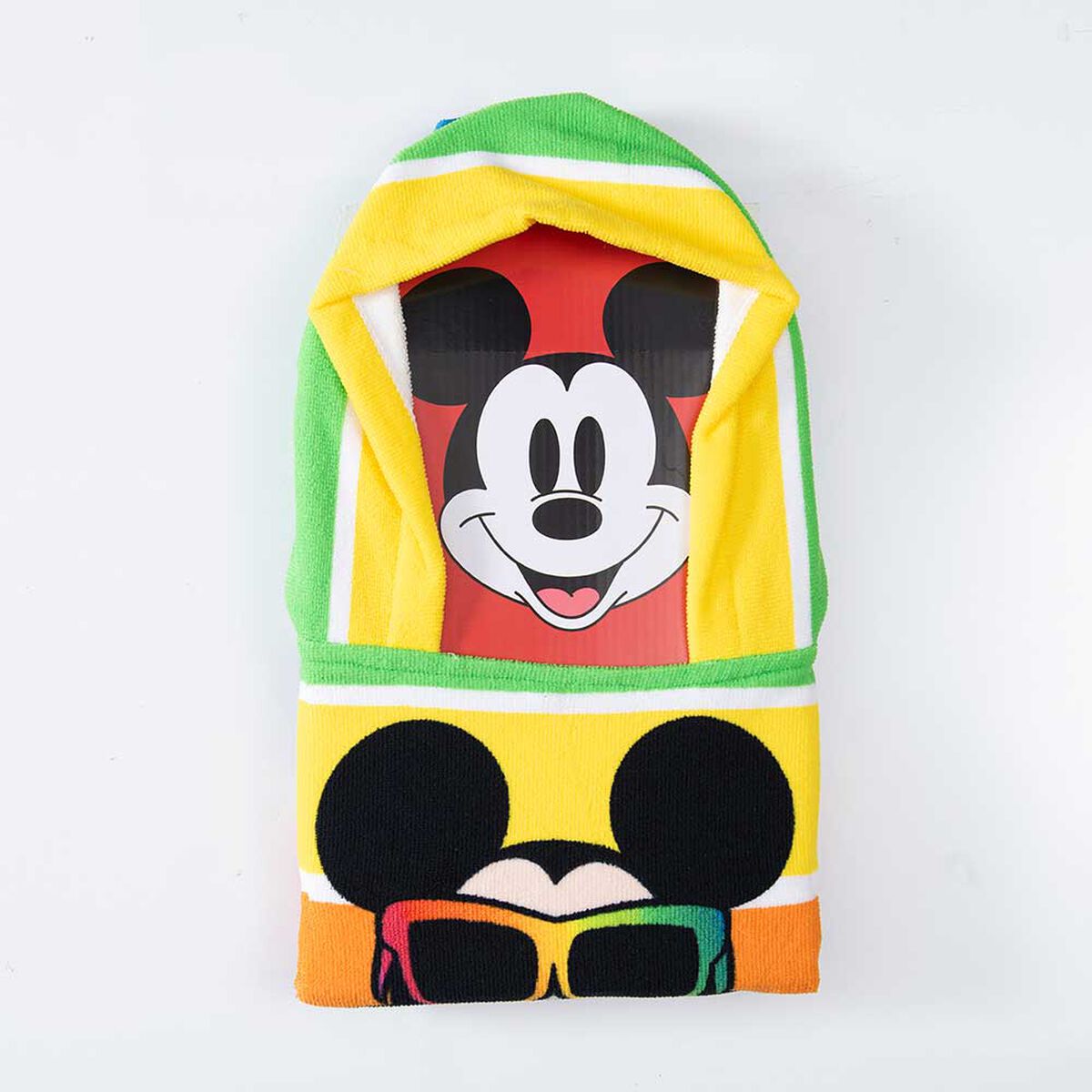 Toalla de Playa con Capucha Infantil Disney Rainbow Mickey 60 x 120 cm