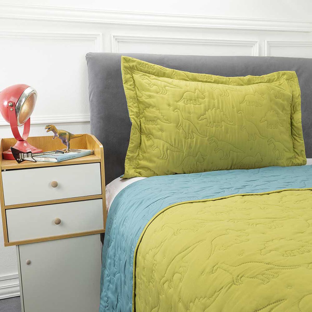 Cubrecama Bicolor Casanova Kids 1,5 Plazas Dino
