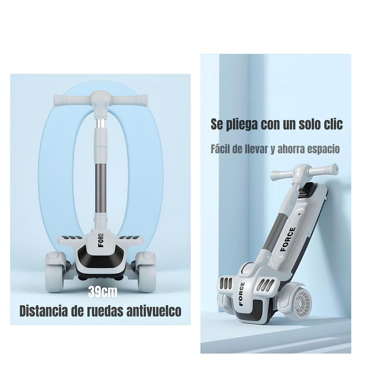 Triciclo Scooter 2 en 1 LuBabycas Azul LuBabycas