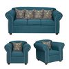 Juego de Living Essenza Amparo Sofá 3 Cuerpos + Dos Sillones 1 Cuerpo Turquesa