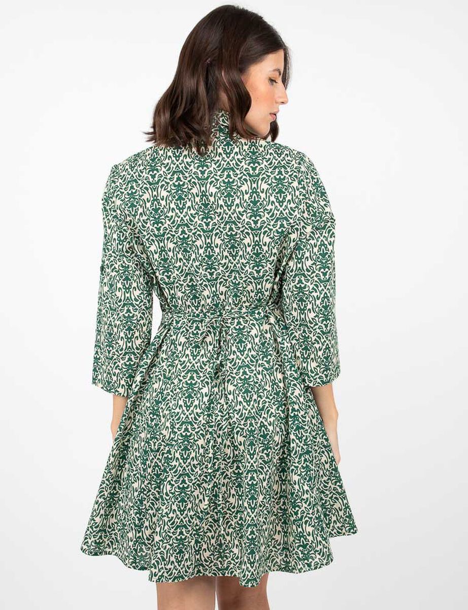 Vestido Estampado Corto Manga 3/4 Mujer Zibel