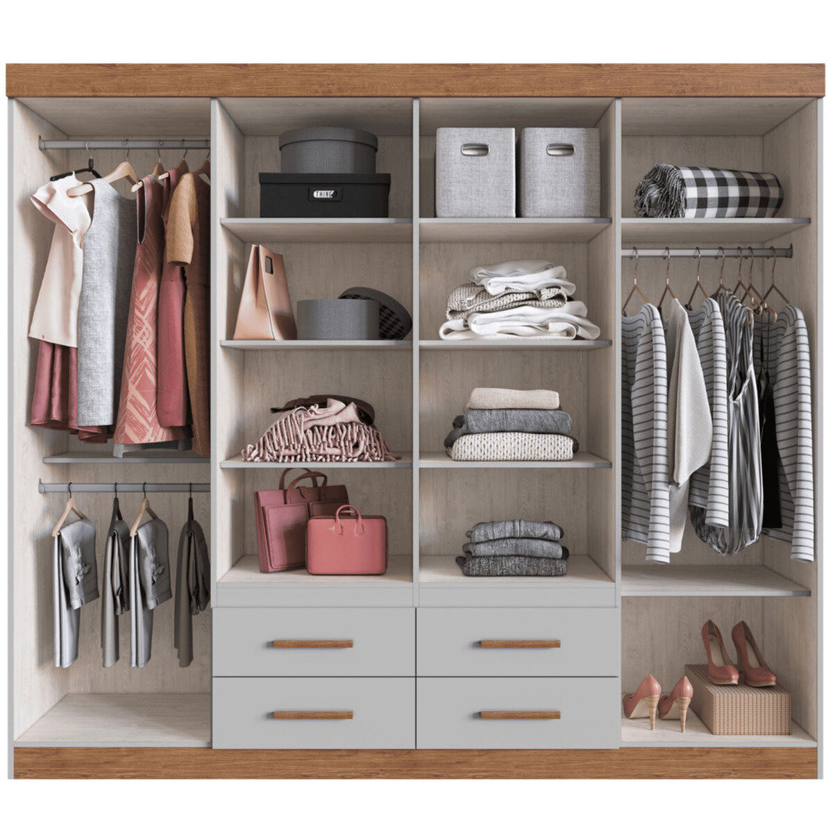 Clóset Exit 8 Puertas 4 Cajones Gris/Café