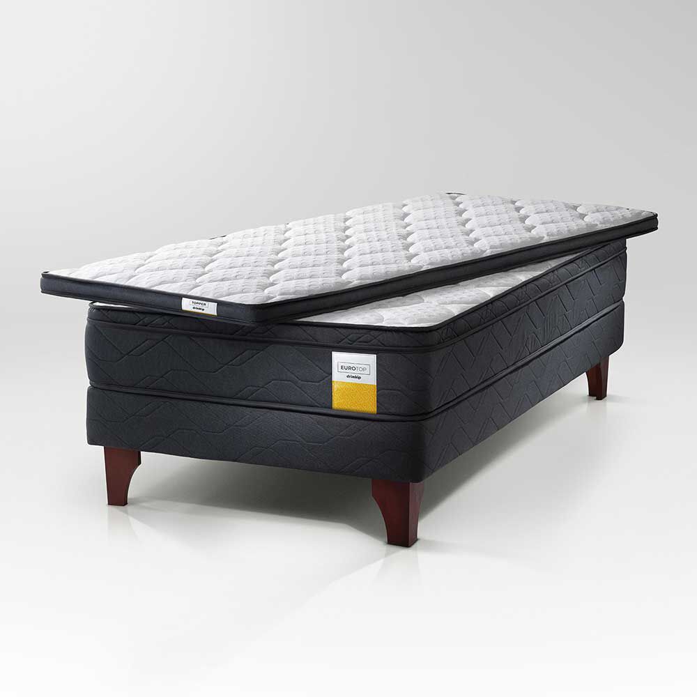 Cama Europea Drimkip 1 Plaza Plus Eurotop + Topper