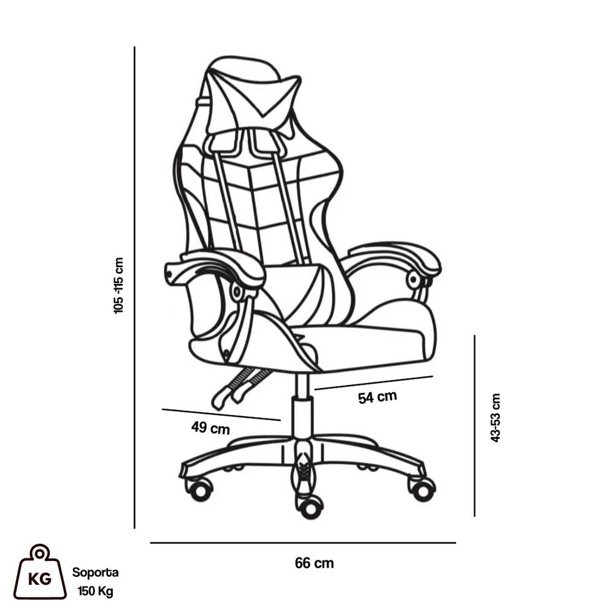 Silla Gamer Arthome Tokio Negra Azul
