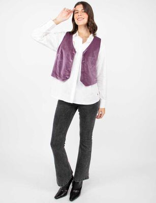 Imagen 2 del producto Blazer Gillette Terciopelo Plush Mujer Zibel Malva, Negro