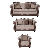 Juego de Living Black Factory Sofia 6 Cuerpos Beige