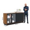 Buffet Onessta Vittoria 4 Puertas Café y Negro