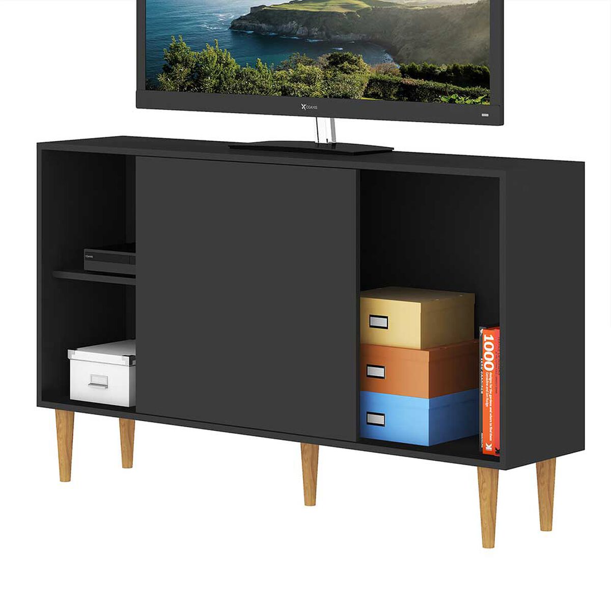 Rack TV Vekkahome Art 1 Poerta 1 Puerta Blanco