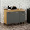 Mueble de Cocina Base Vekkahome Sao Luis 1 Cajón 3 Puertas Gris