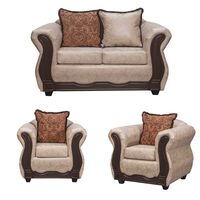 Juego de Living Black Factory Sofia Sofá 2 Cuerpos + Dos Sillones 1 Cuerpo Beige