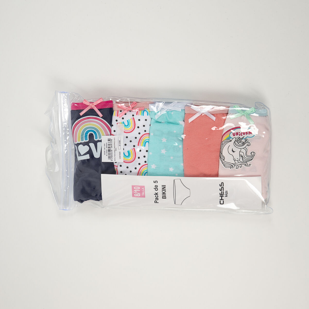 Pack 5 Calzón Niña Chess
