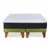 Cama Europea Latam Home Base Dividida 2 Plazas Zen Top Spring Hybrid Velvet Pistacho