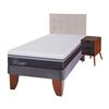 Cama Europea CIC 1,5 Plazas Ortopedic Advance + Respaldo + Velador Tigris