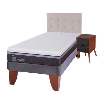 Imagen 2 del producto Cama Europea CIC 1,5 Plazas Ortopedic Advance + Respaldo + Velador Tigris