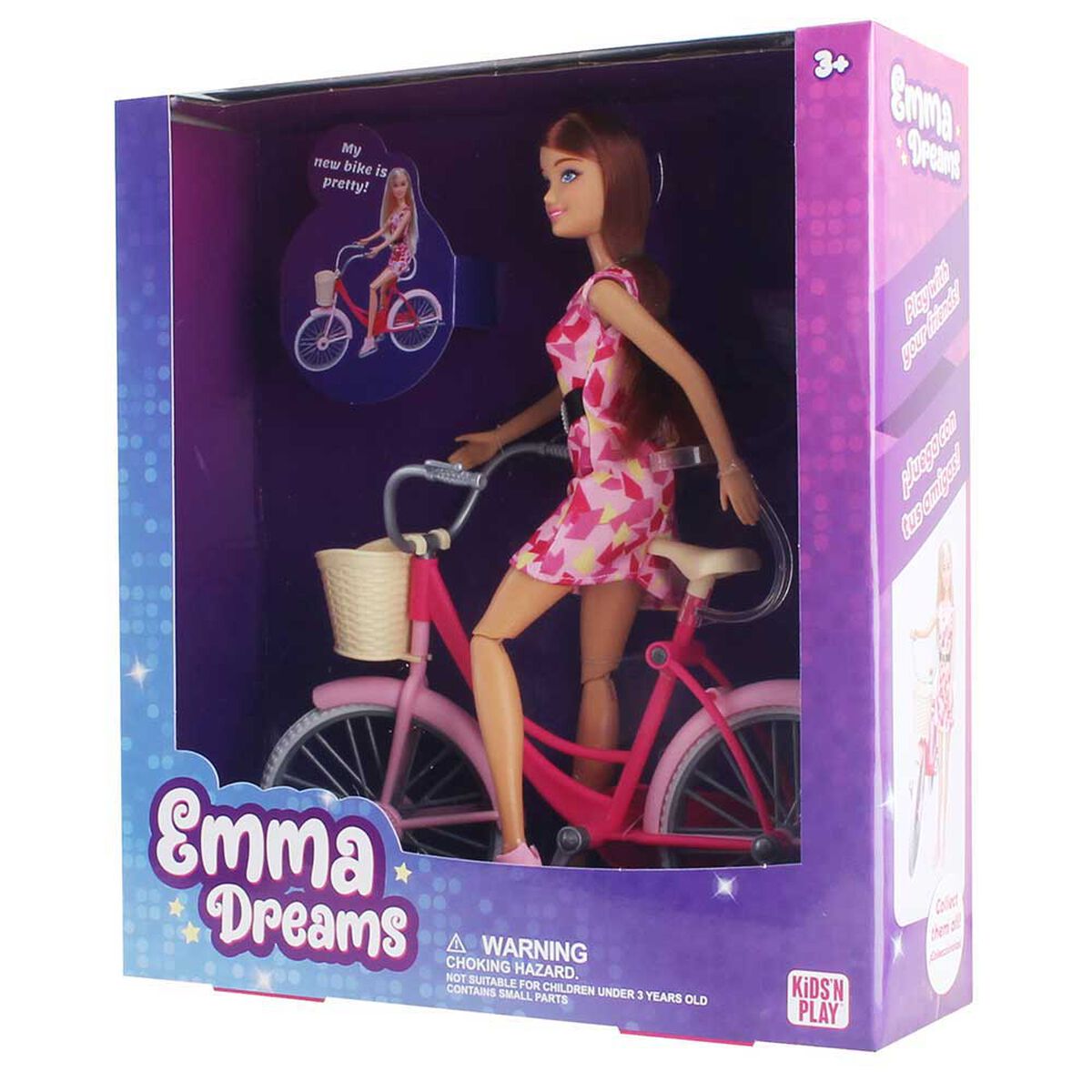 Muñeca con Bicicleta Color de Cabello Aleatorio Kids'N Play