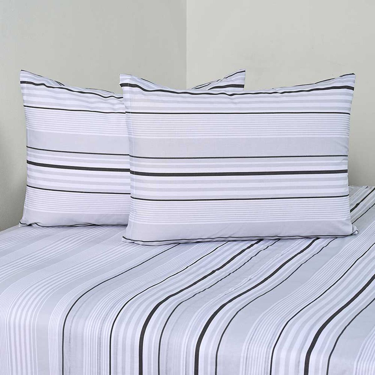 Juego de S&aacute;banas American Family King 144 Hilos Zircon Gris