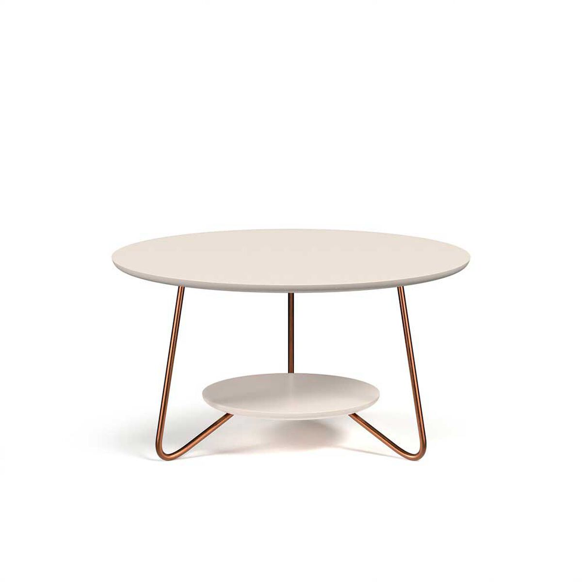 Mesa de Centro Altavision Liz Bco Redonda Blanco Crema