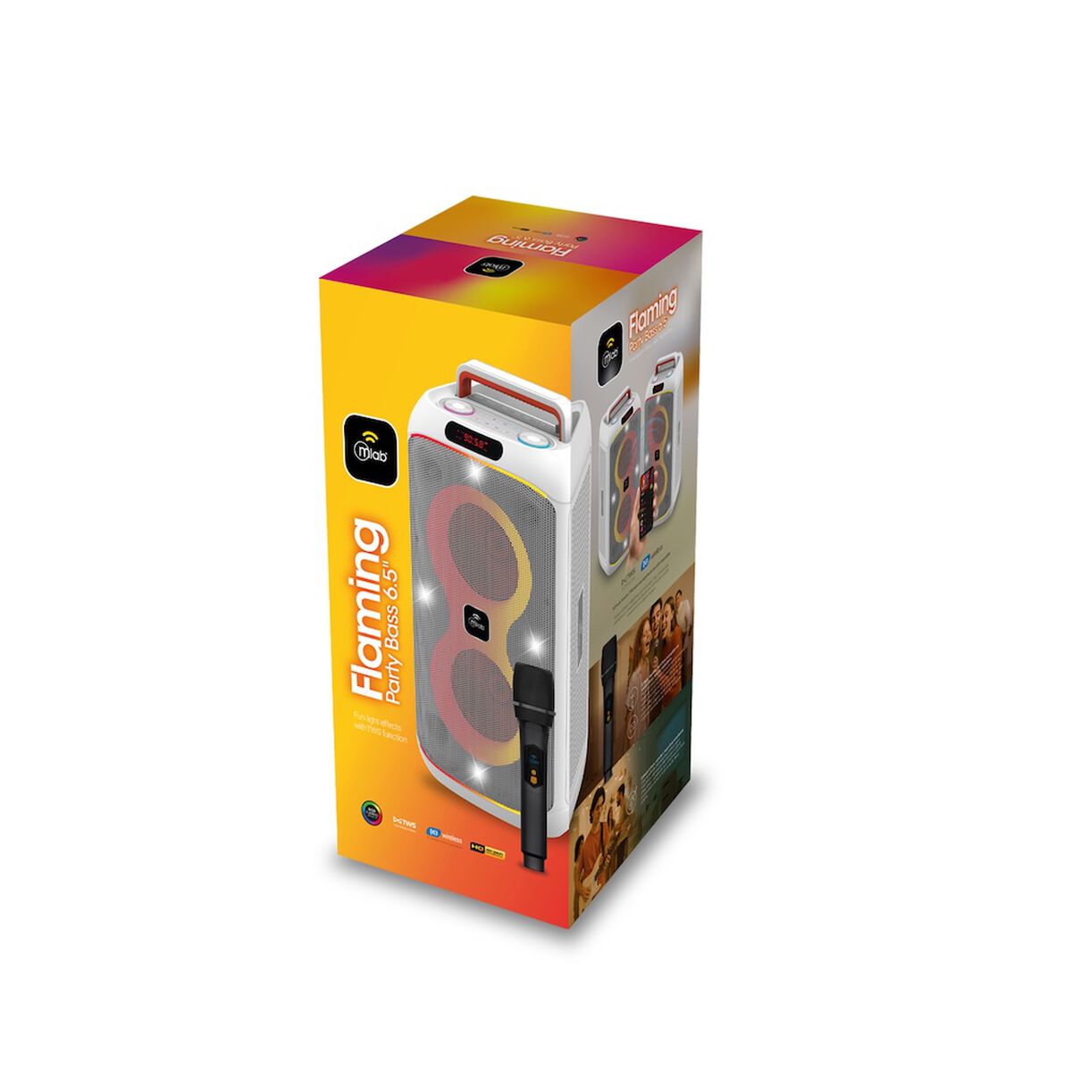 Parlante Portátil Bluetooth MLAB 9565 6,5" x 2 Blanco