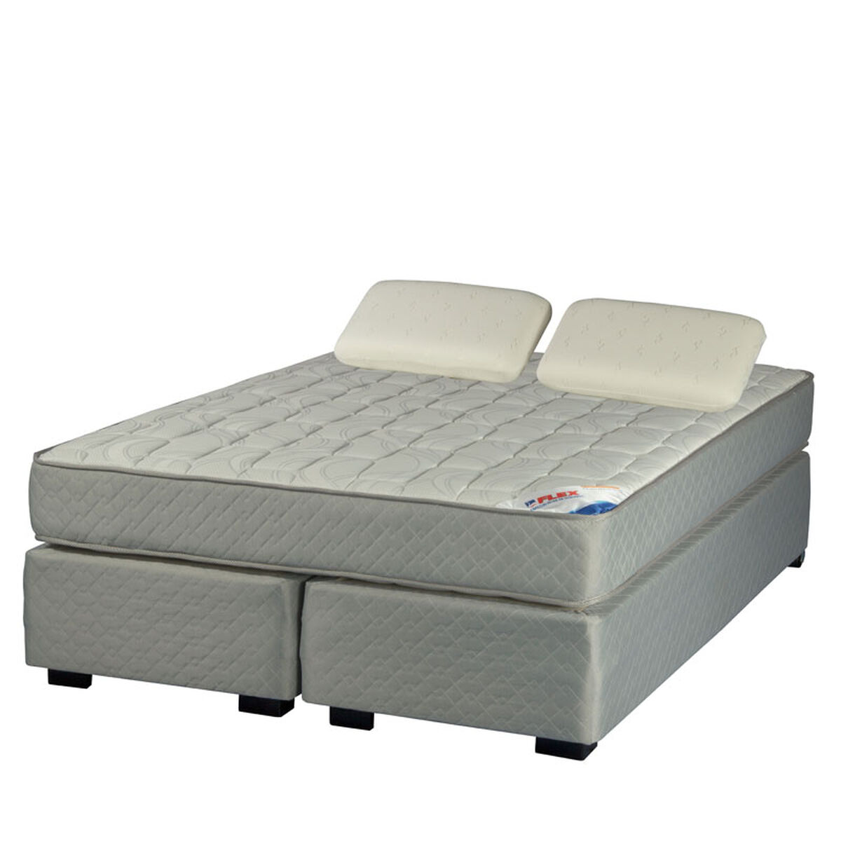 Box Spring Flex 2 plazas BD + 2 Almohadas Viscoelásticas