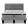 Cama Europea Simmons 2 Plazas Dreamer Plazasus Box + Respaldo Urban Gris
