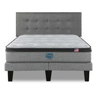 Cama Europea Simmons 2 Plazas Dreamer Plazasus Box + Respaldo Urban Gris