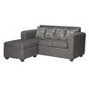 Sofá Seccional Intercambiable Essenza New Puket Tela Catania Chaise longue + Sofá 2 Cuerpos Gris