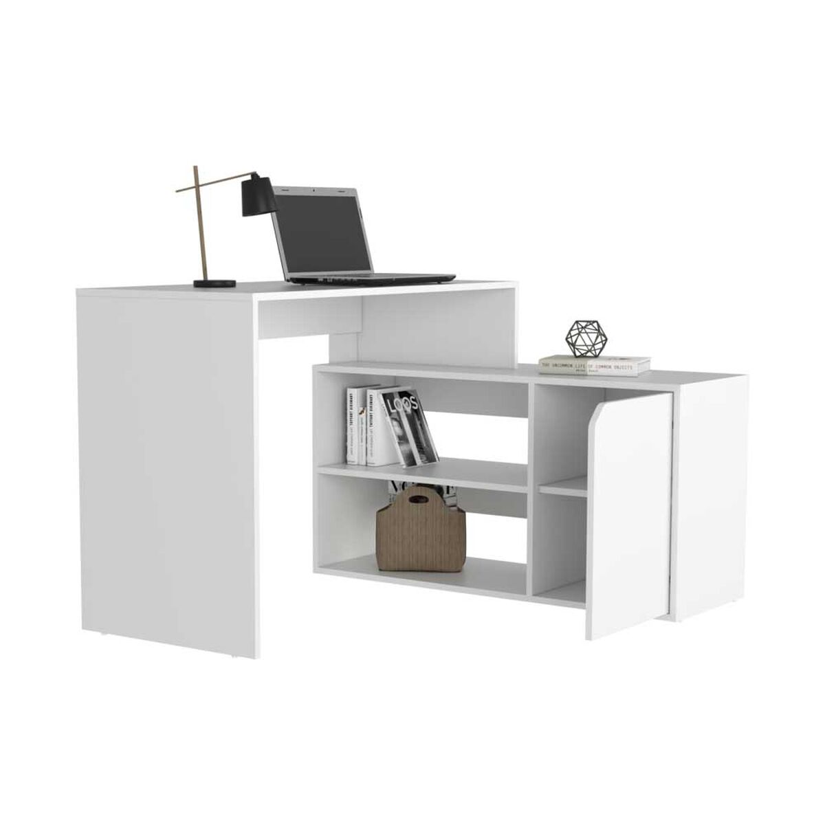 Escritorio en L TuHome Rennes 1 Puerta Blanco