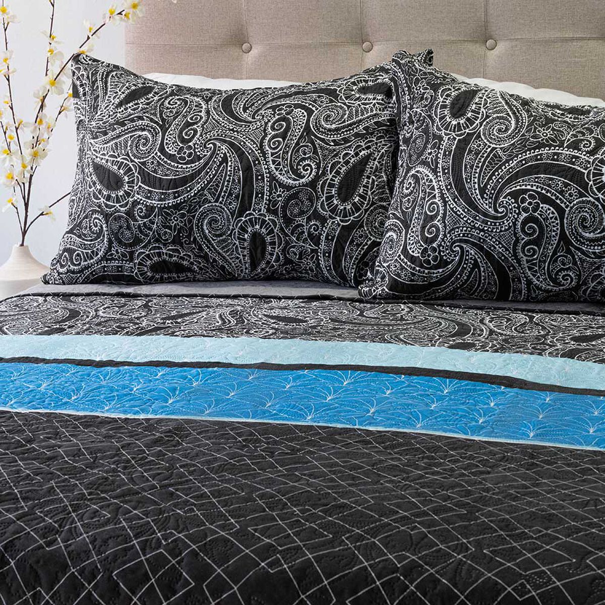 Quilt Doral 2 Plazas Hotpress Origins D13 Estampado
