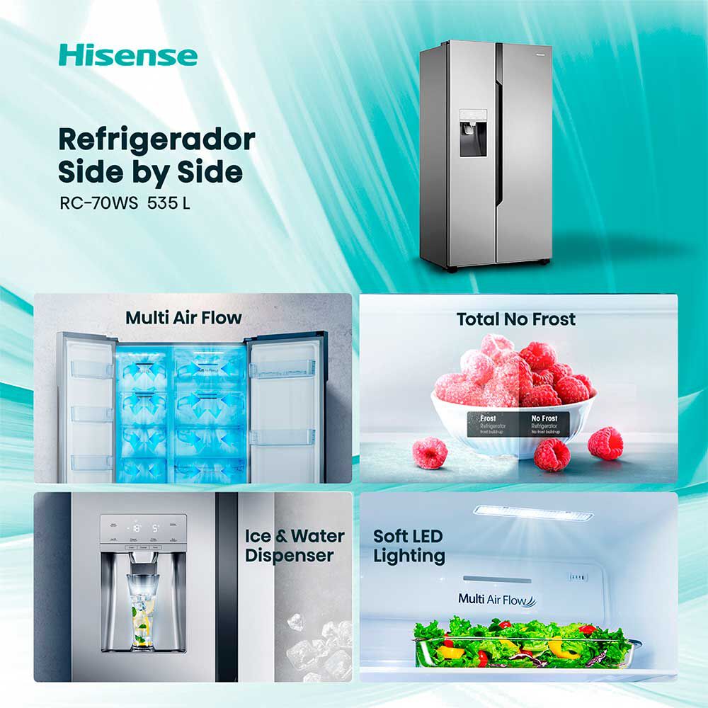 Refrigerador Side by Side Hisense RC-70WS 535 lts. | Abc