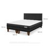 Cama Europea Belsogno Base Dividida 2 Plazas Premium + Respaldo Black